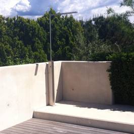 Warmwasserdusche Longo dick aus Edelstahl — Michael Krauss Wasserspiele