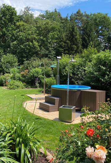 Gartenbrunnen Wasserhahn Kubus