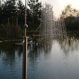 Kaltwasserdusche Rondo dick aus Edelstahl — Michael Krauss Wasserspiele