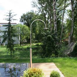 Warmwasserdusche Rondo aus Edelstahl — Michael Krauss Wasserspiele