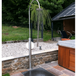 Warmwasserdusche Rondo aus Edelstahl — Michael Krauss Wasserspiele