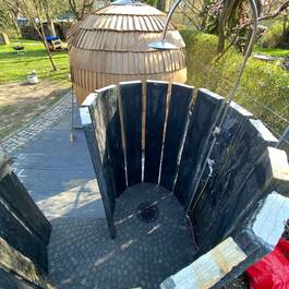 Warmwasserdusche Rondo aus Edelstahl — Michael Krauss Wasserspiele