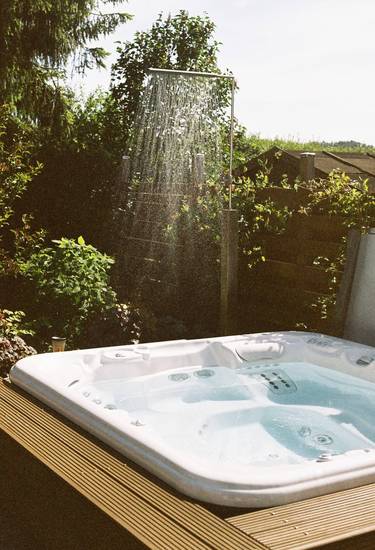 Pooldusche in Edelstahl