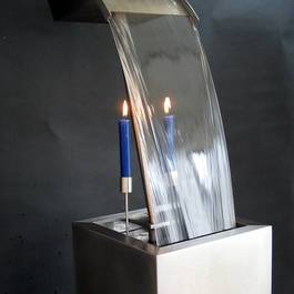 Wasserspiel TAO I aus Edelstahl — Michael Krauss Wasserspiele