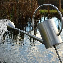 Gartenbrunnen "Fleissiges Lieschen" aus Edelstahl — Michael Krauss Wasserspiele