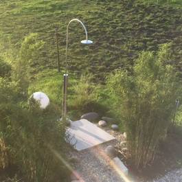 Warmwasserdusche Rondo aus Edelstahl — Michael Krauss Wasserspiele
